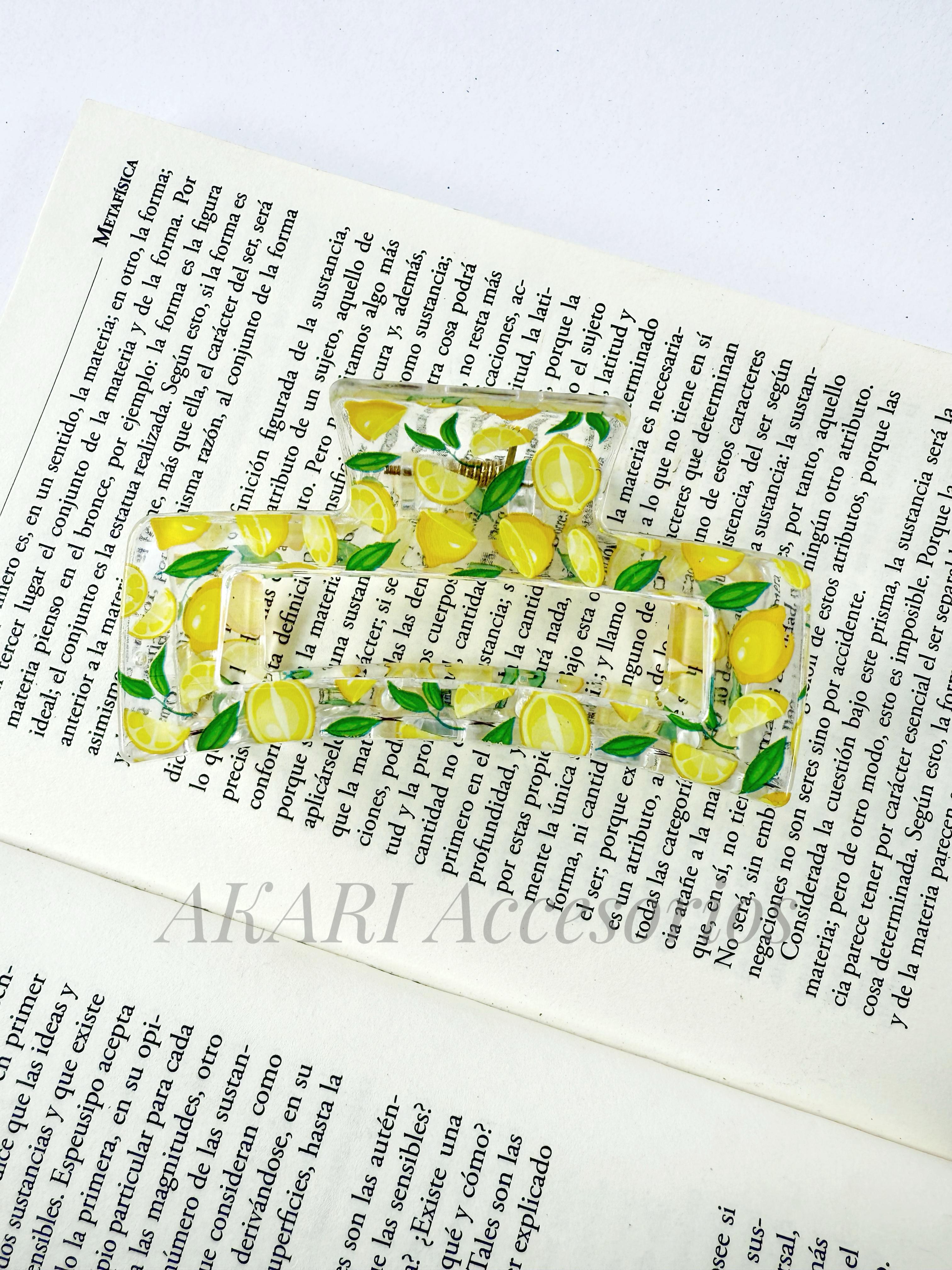 Pinzas de cabellos transparente de estampado