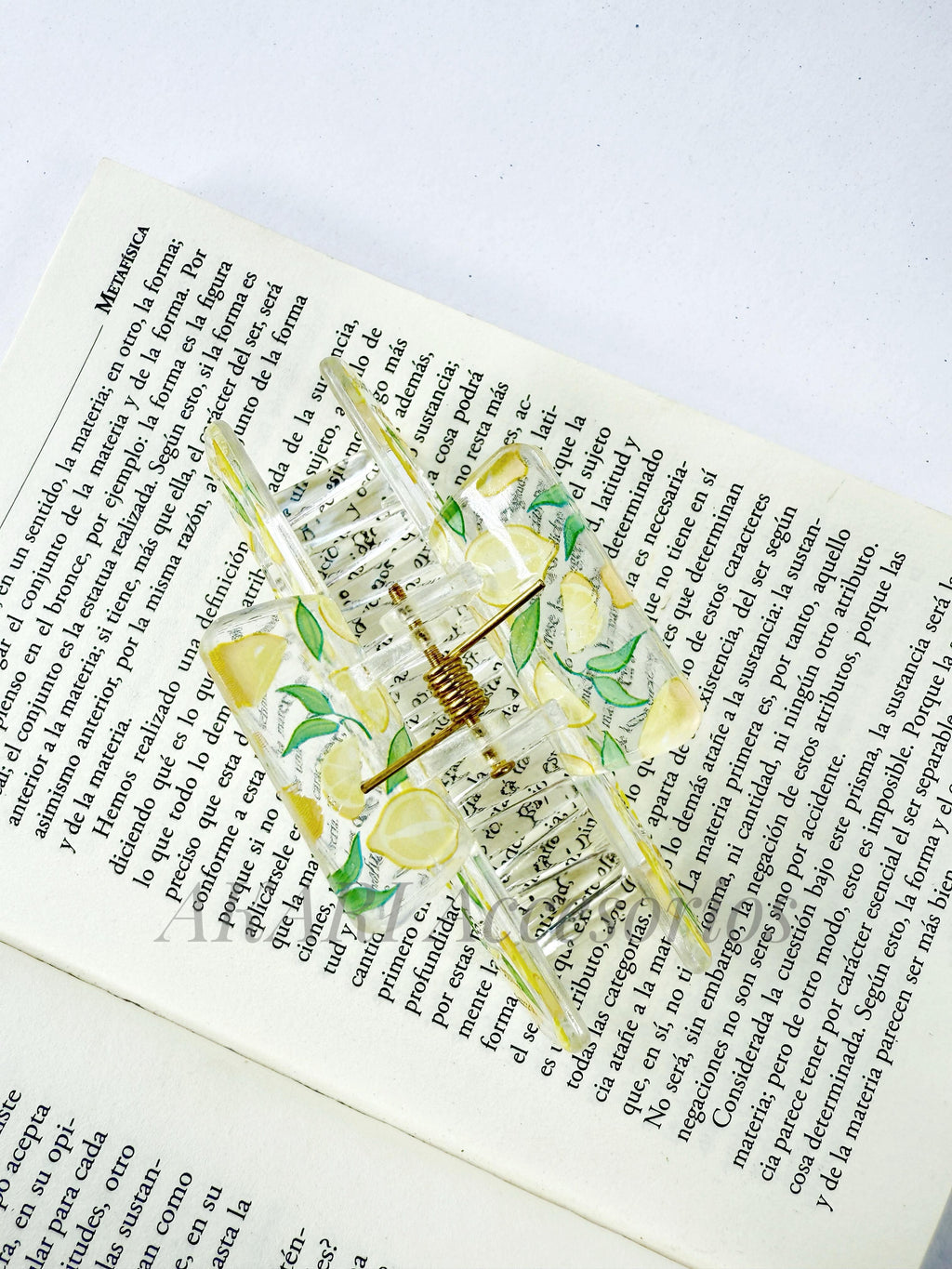 Pinzas de cabellos transparente de estampado