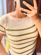 Crop top tela suéter