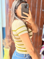 Crop top tela suéter