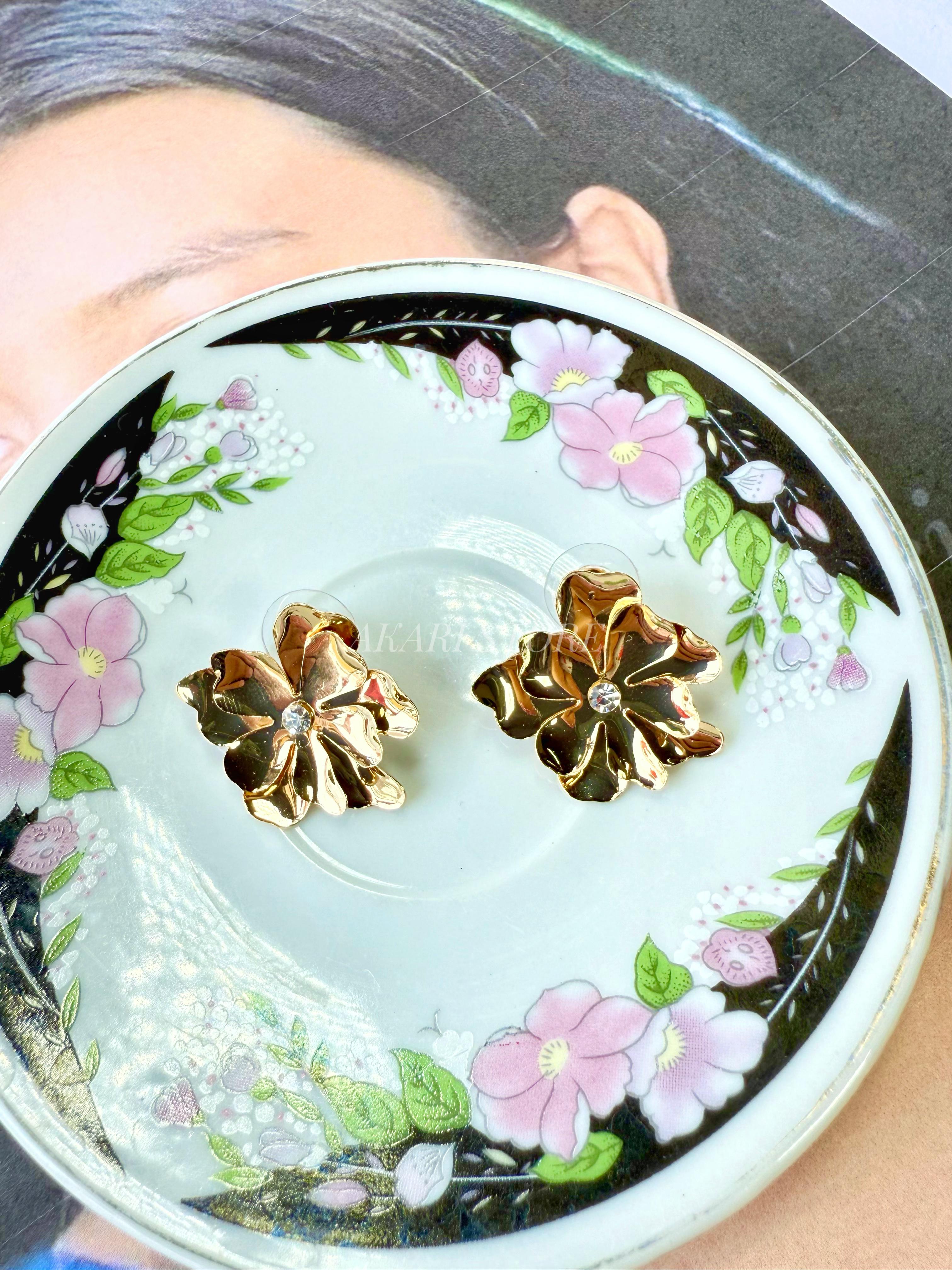 Aretes con Flores en Capas