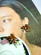 Aretes con Flores en Capas