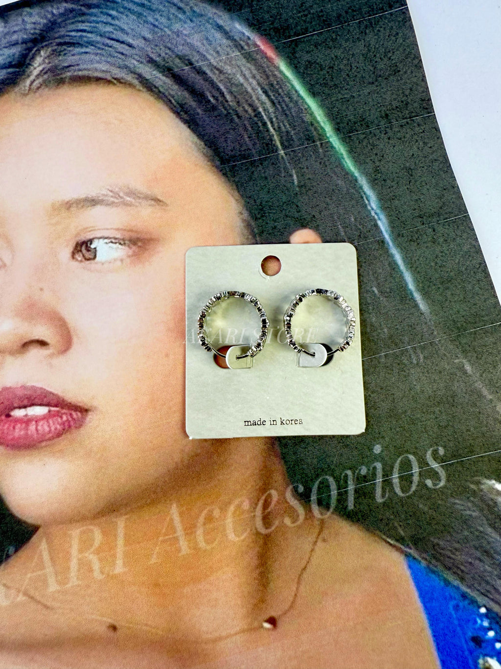 Aretes aro con flores