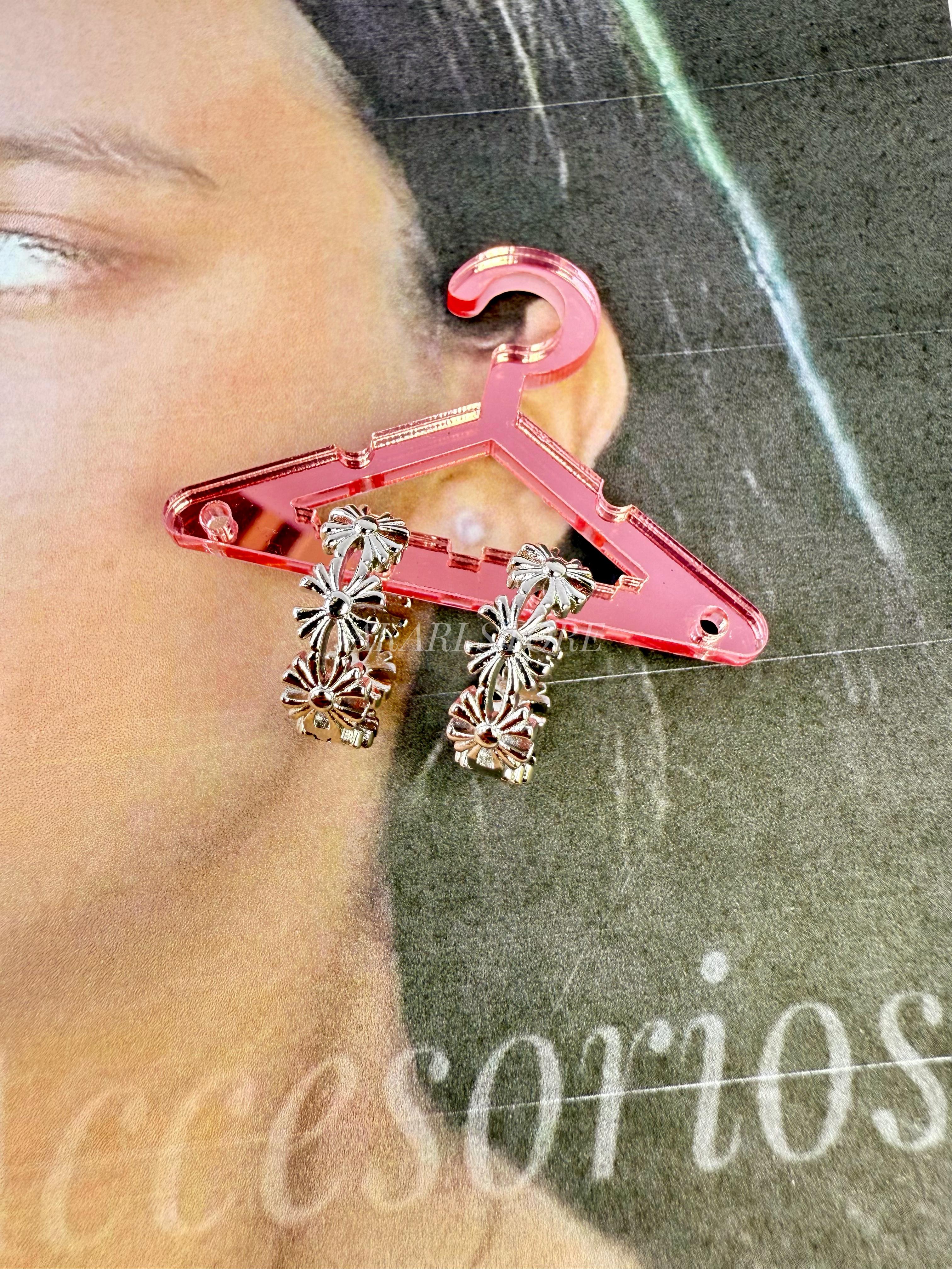 Aretes aro con flores