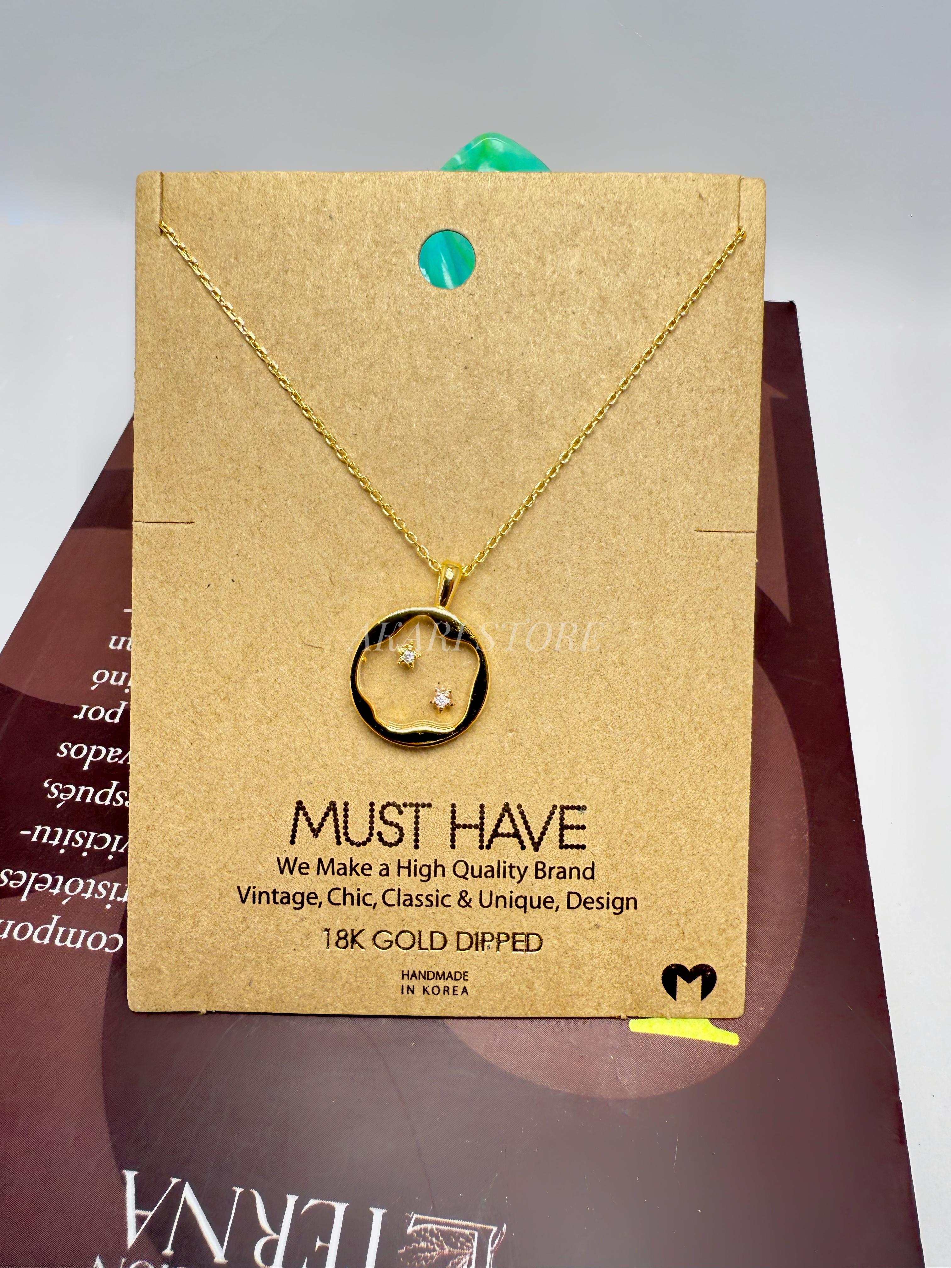 Cadena con Dije de Moneda de Mini Cielo Estrellado