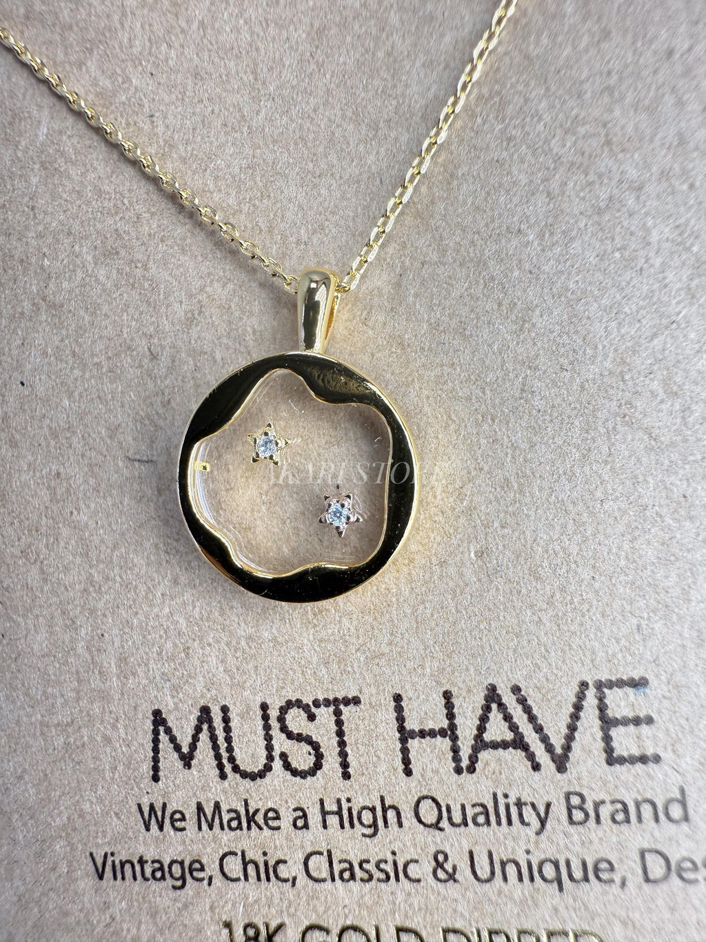 Cadena con Dije de Moneda de Mini Cielo Estrellado