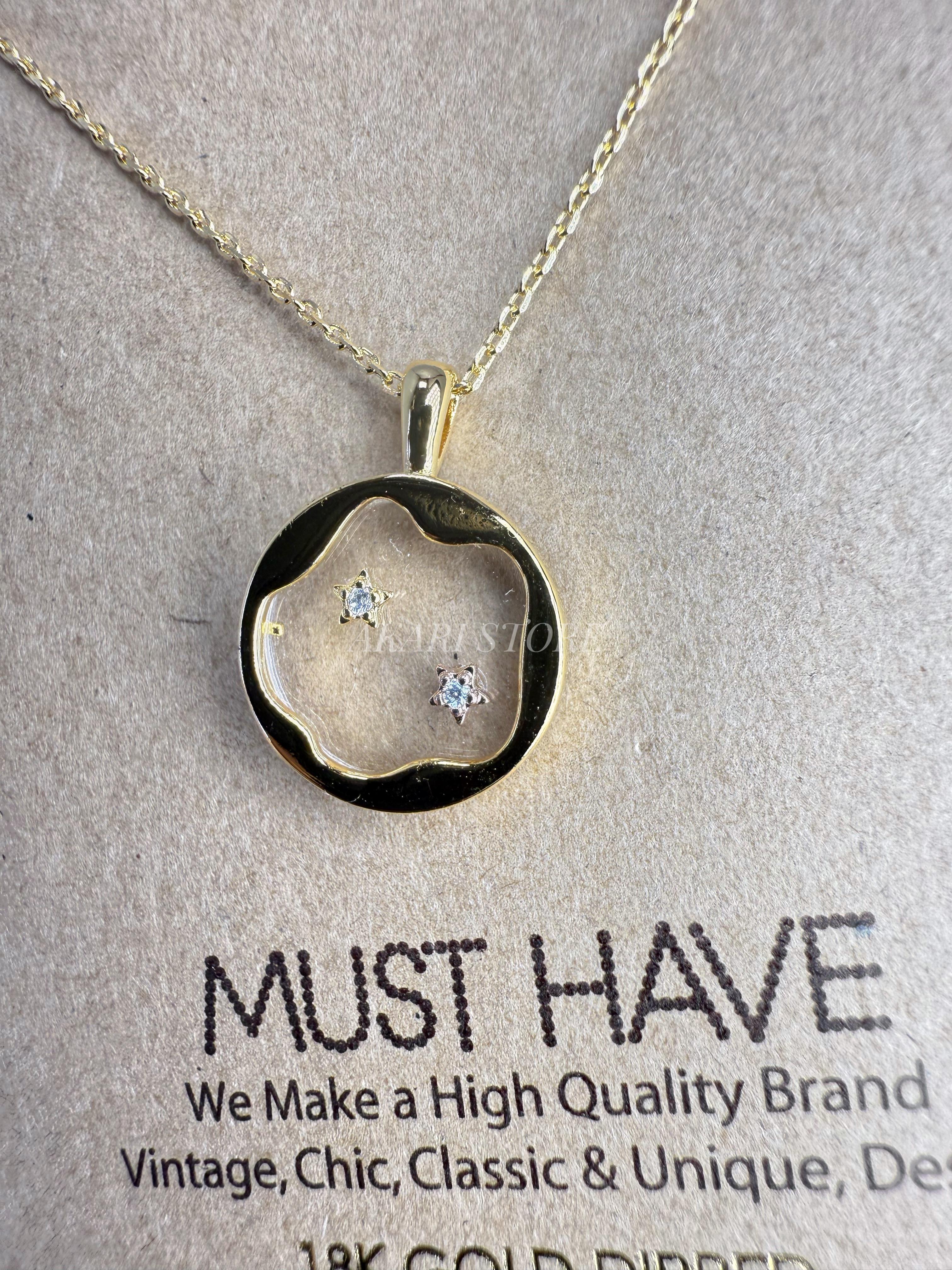 Cadena con Dije de Moneda de Mini Cielo Estrellado