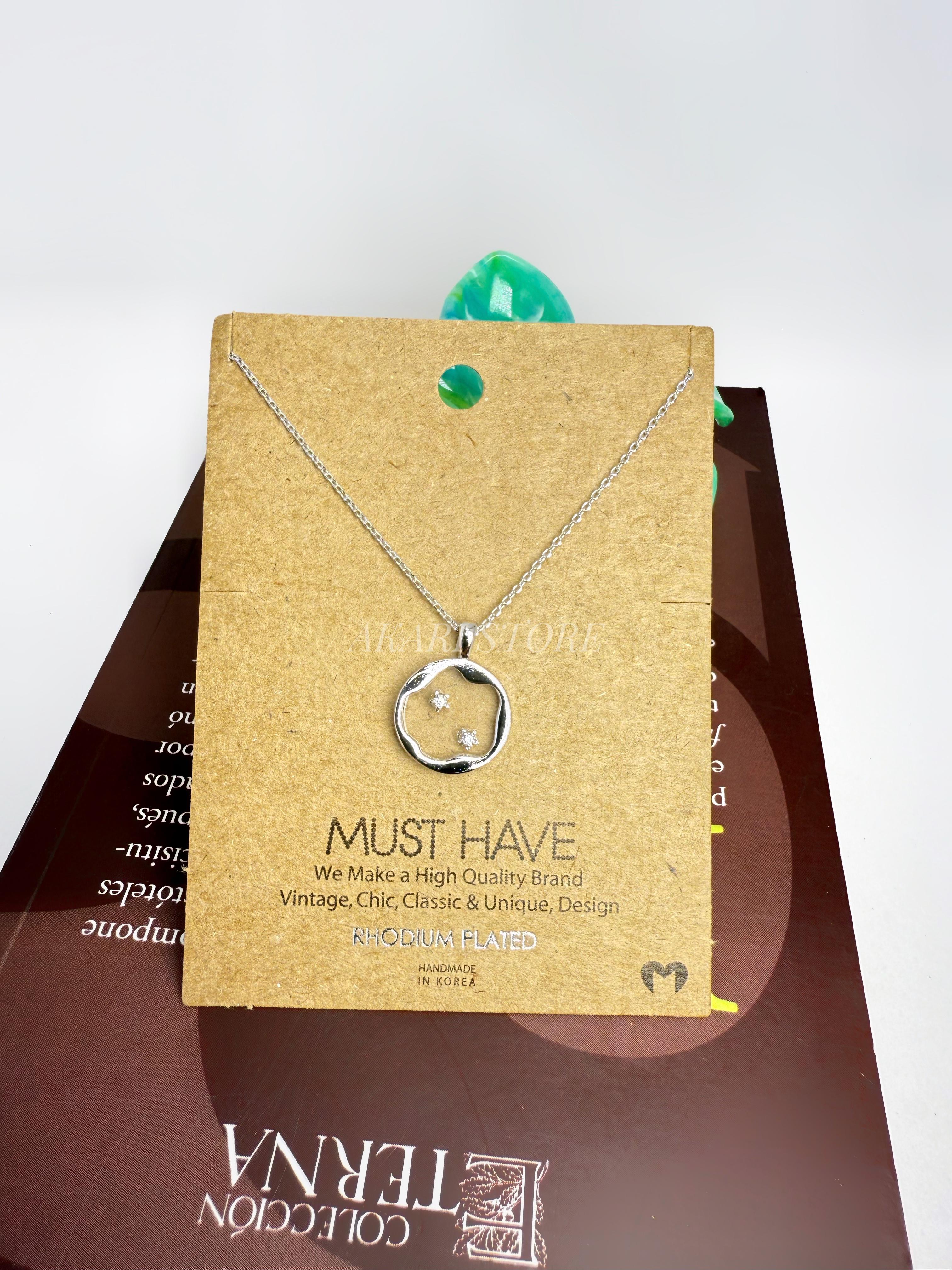 Cadena con Dije de Moneda de Mini Cielo Estrellado