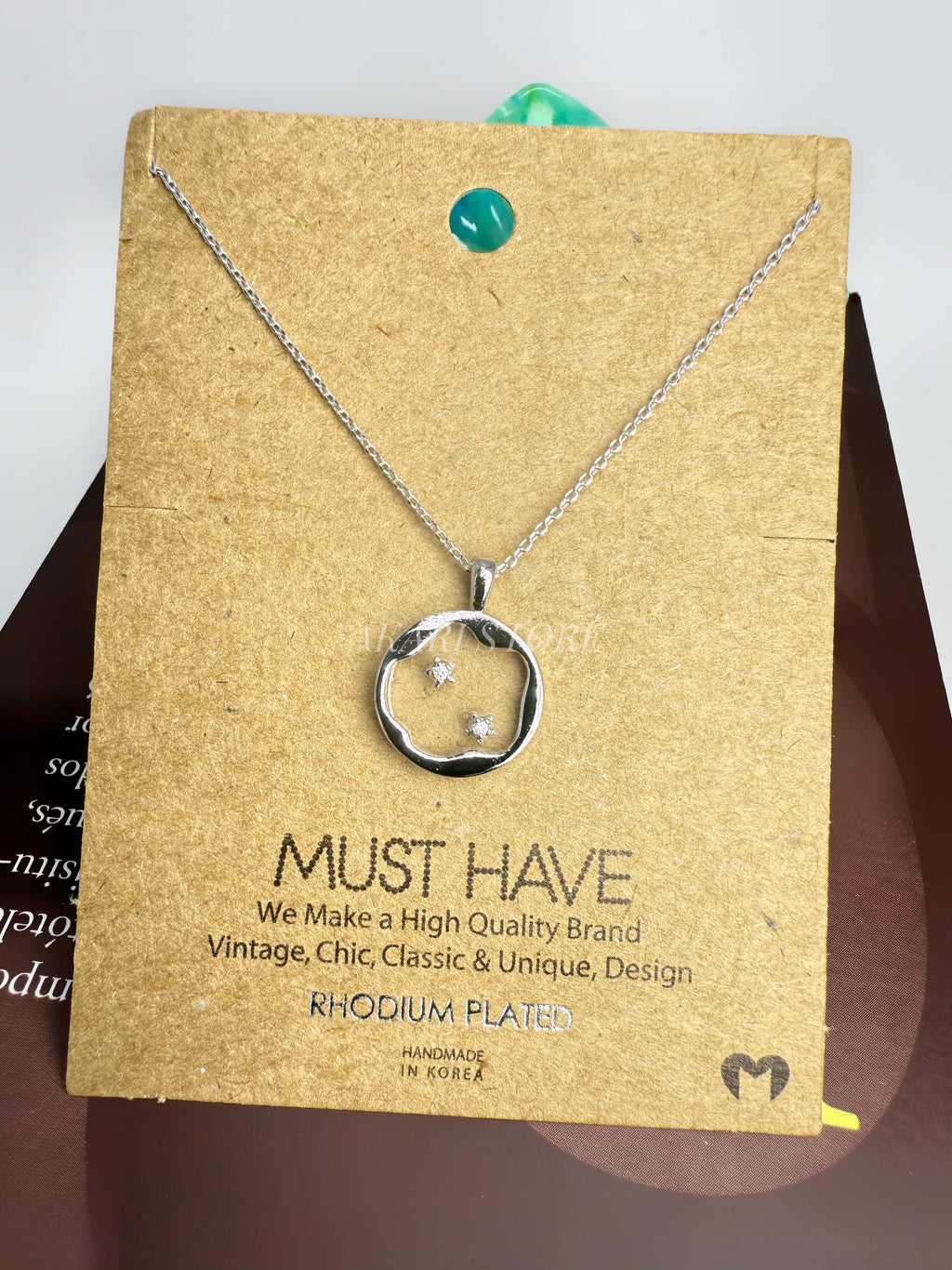 Cadena con Dije de Moneda de Mini Cielo Estrellado