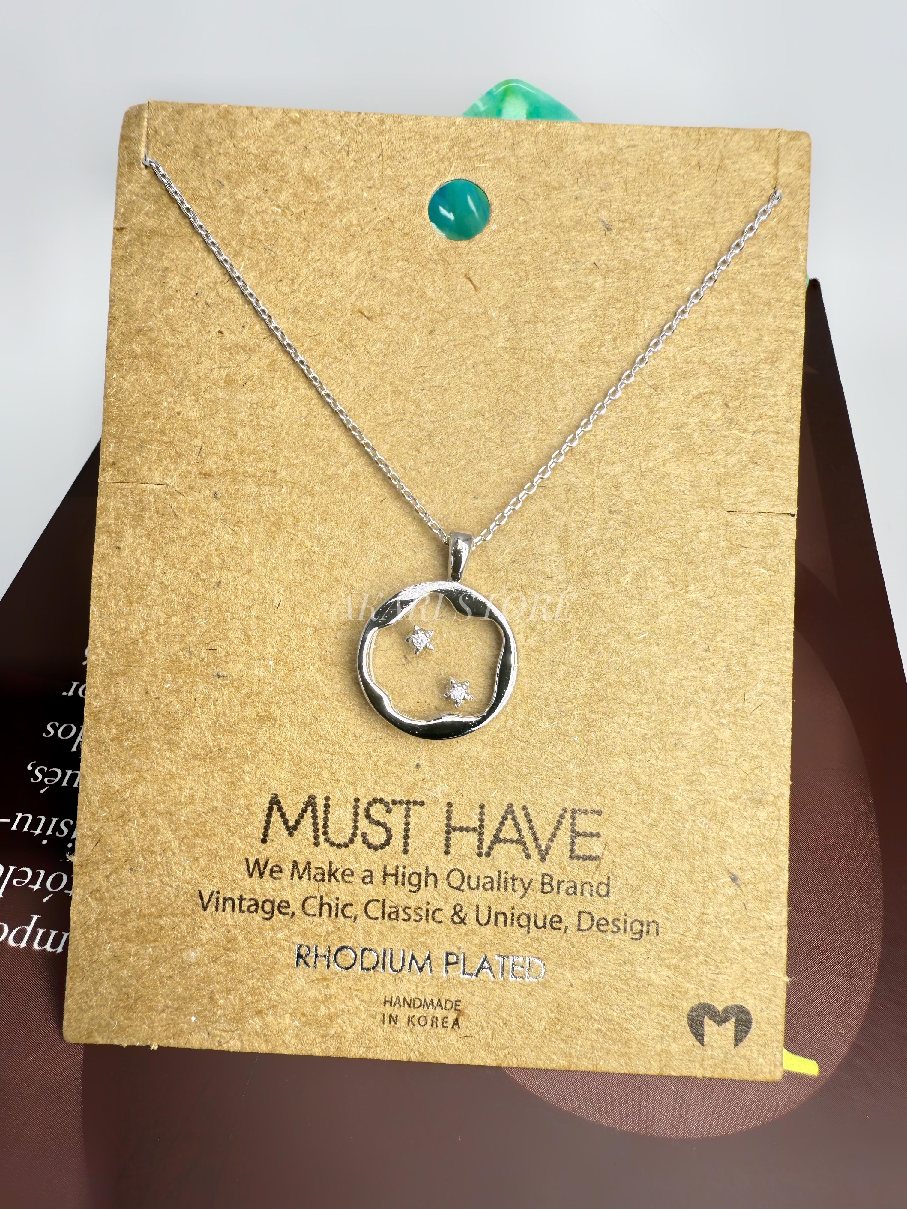 Cadena con Dije de Moneda de Mini Cielo Estrellado