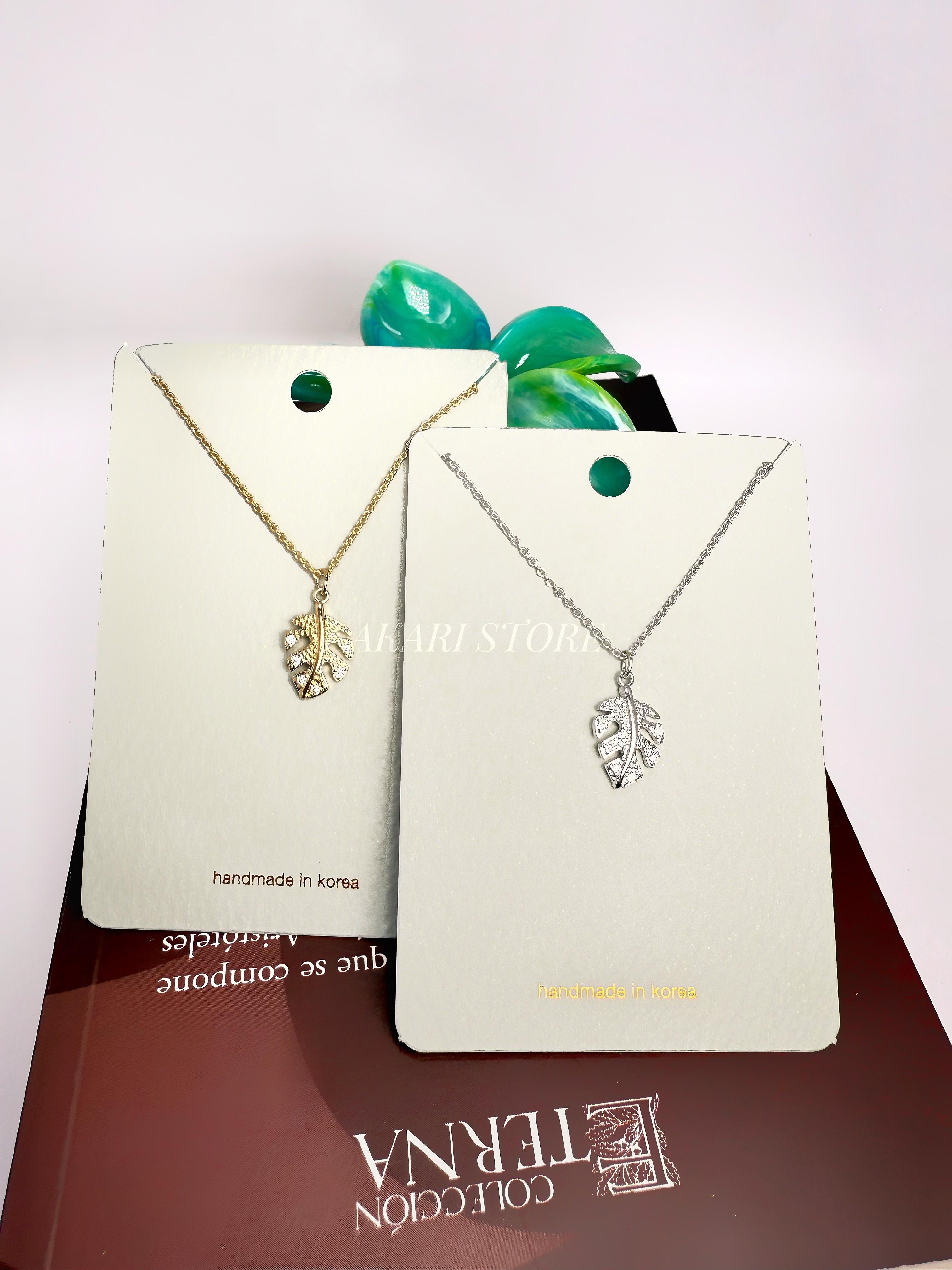 Cadena con Dije de Hoja de Mini Monstera