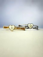 Brazalete Acero Inoxidable con Corazón y Bisagras