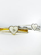Brazalete Acero Inoxidable con Corazón y Bisagras
