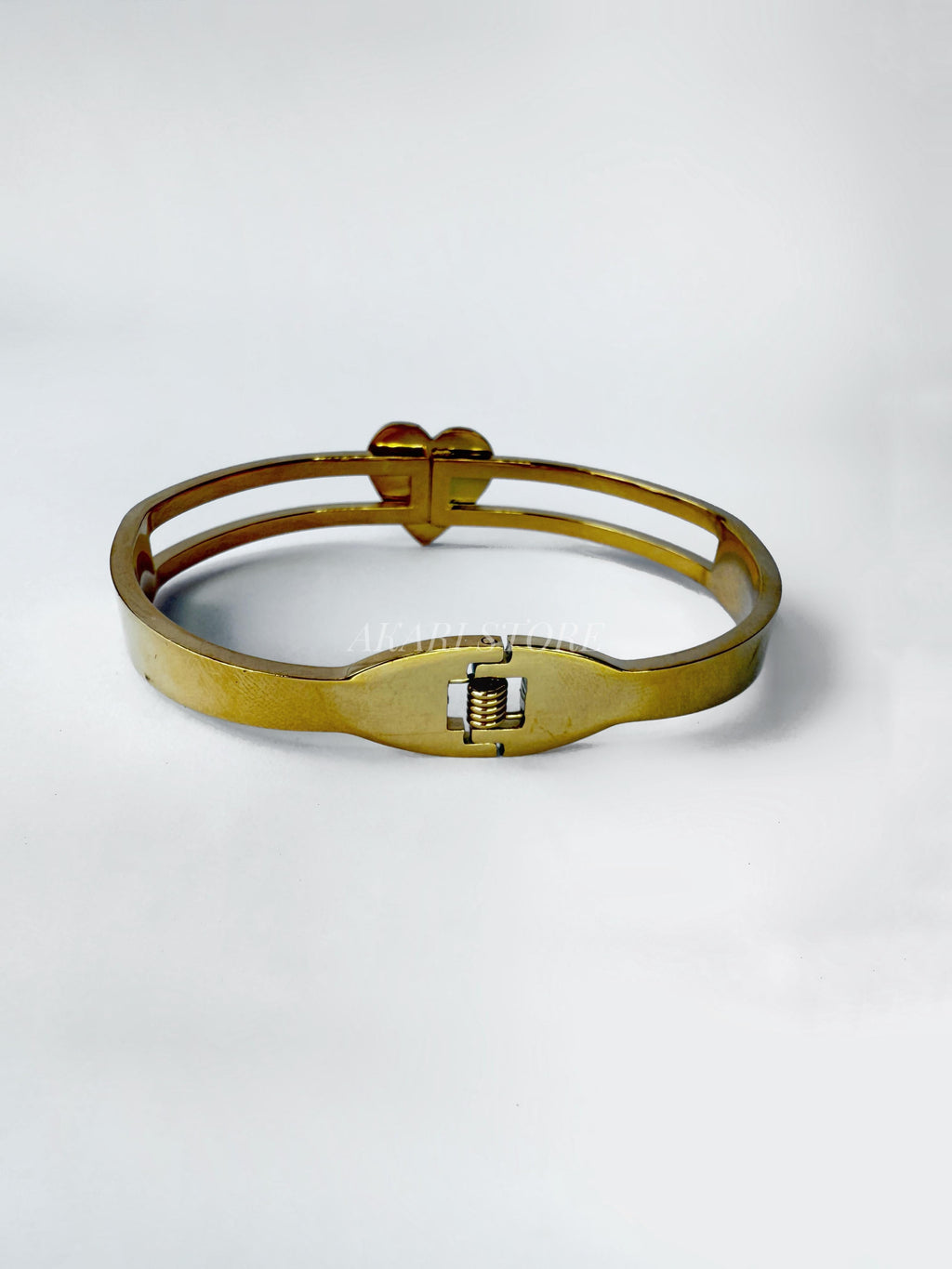 Brazalete Acero Inoxidable con Corazón y Bisagras