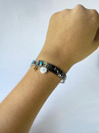 Brazalete de Acero Inoxidable con Luna, Ojo, Estrella
