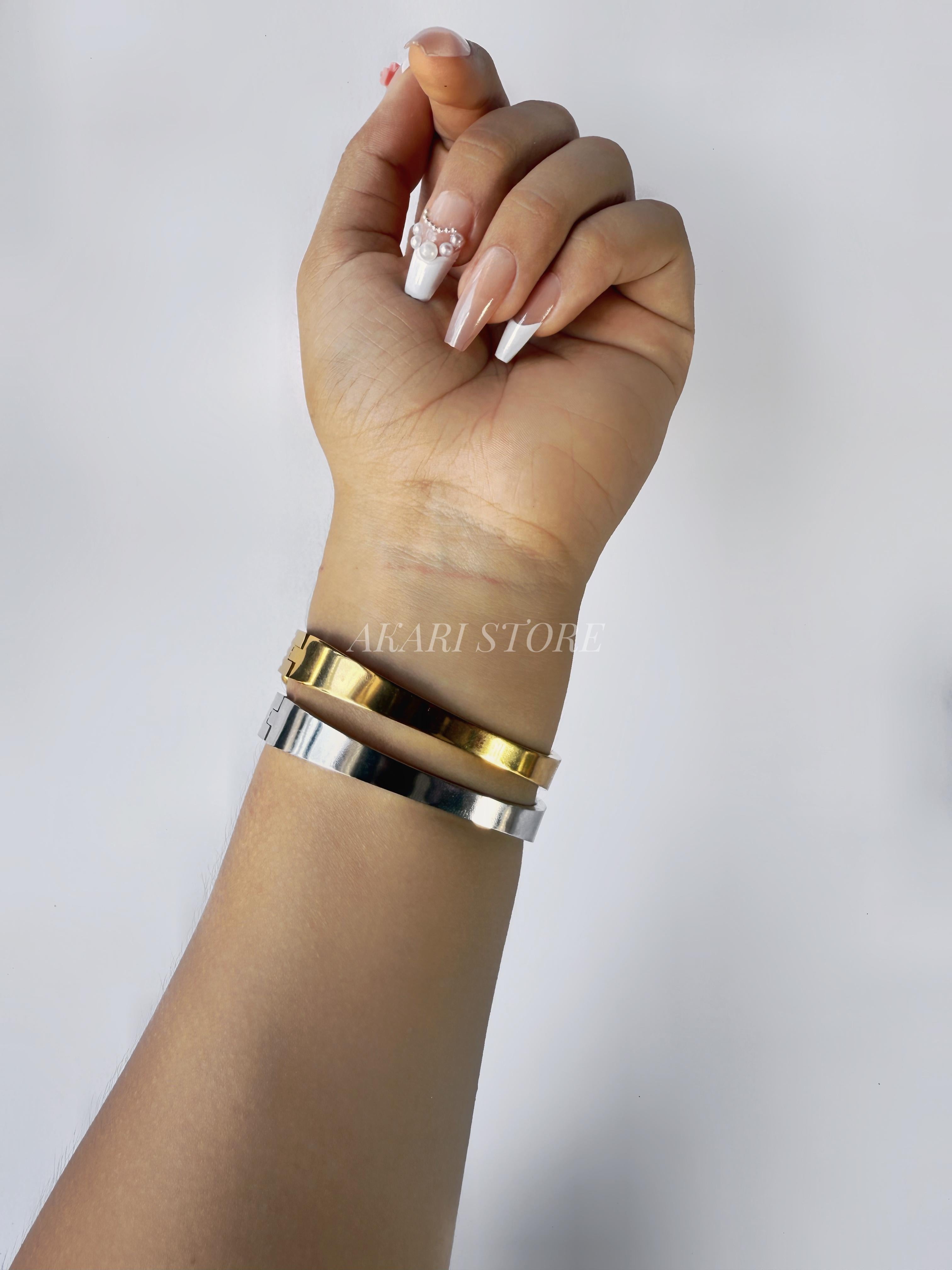 Brazalete de Acero Inoxidable con Luna, Ojo, Estrella