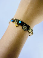 Brazalete de Acero Inoxidable con Luna, Ojo, Estrella