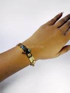 Brazalete de Acero Inoxidable con Luna, Ojo, Estrella