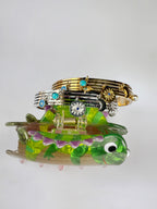 Brazalete de Acero Inoxidable con Luna, Ojo, Estrella