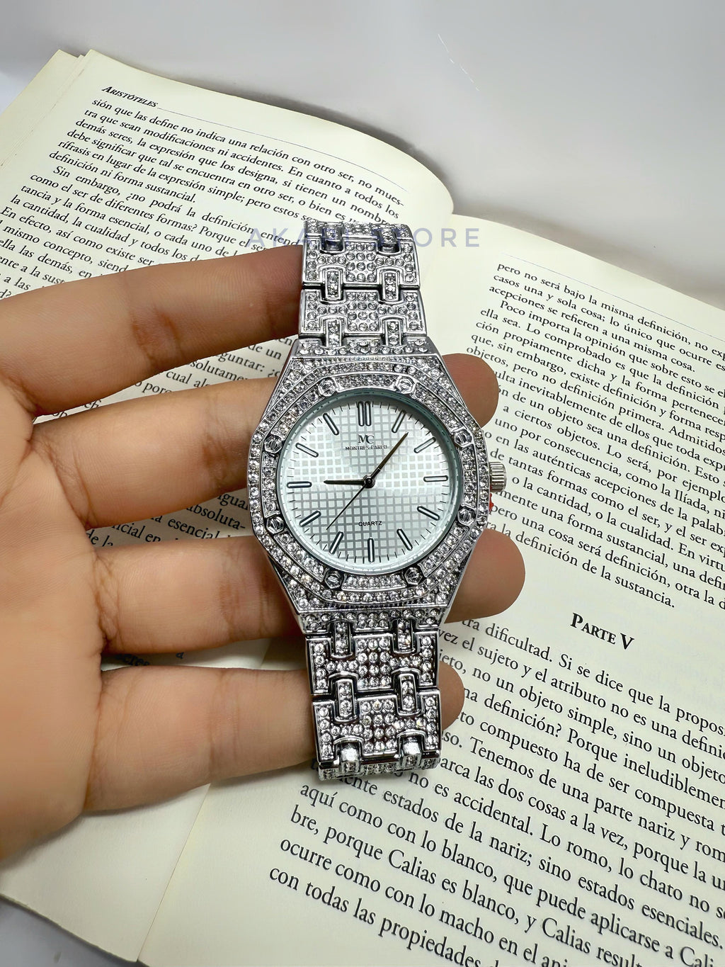 Reloj De  Lujo Con brillos Plateado