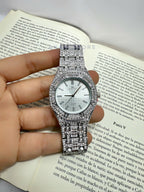 Reloj De  Lujo Con brillos Plateado