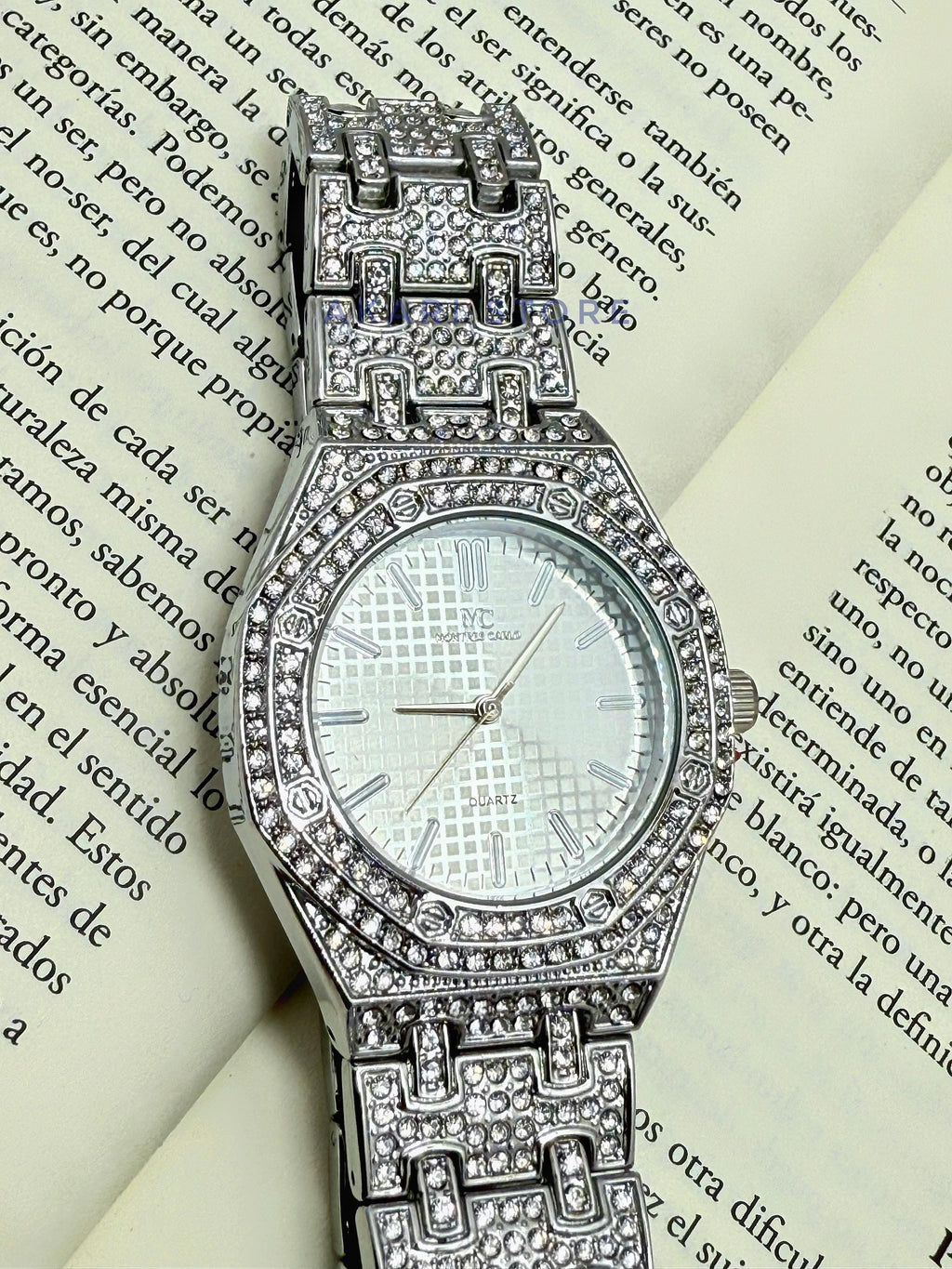 Reloj De  Lujo Con brillos Plateado