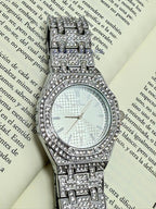 Reloj De  Lujo Con brillos Plateado