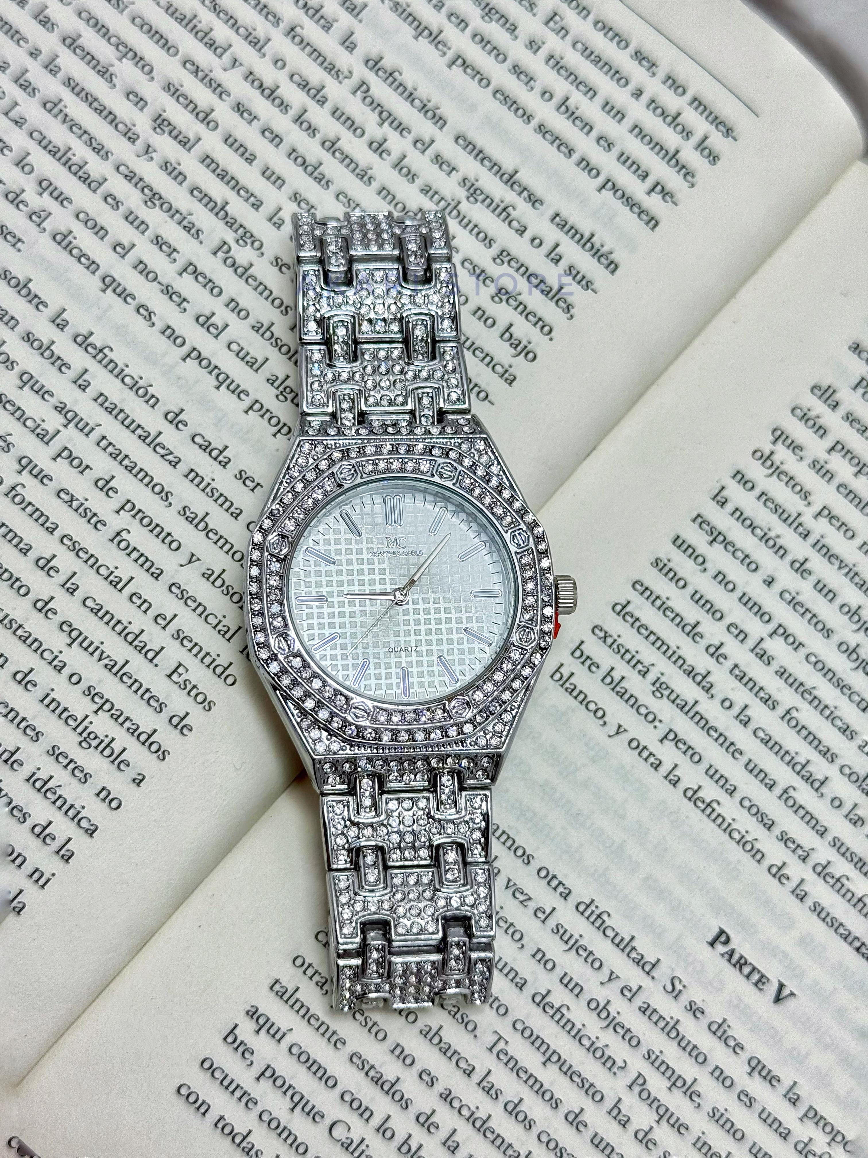 Reloj De  Lujo Con brillos Plateado