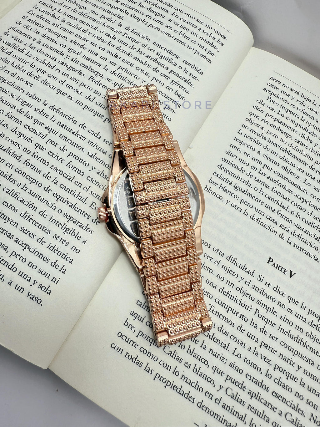 Reloj De  Lujo Con brillos Oro Rosa