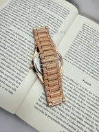 Reloj De  Lujo Con brillos Oro Rosa
