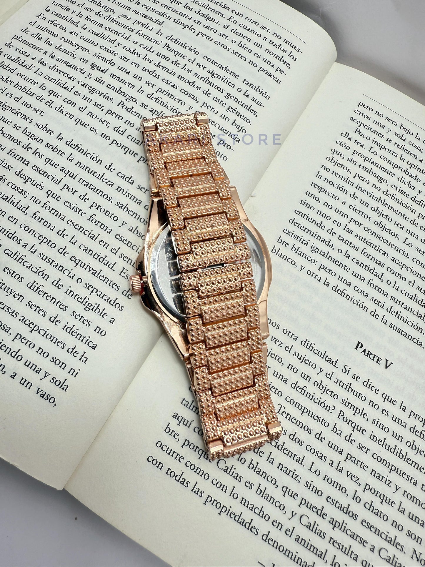 Reloj De  Lujo Con brillos Oro Rosa