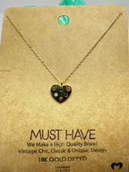 Cadena Dije de Corazón con Tachuelas de Arcoíris