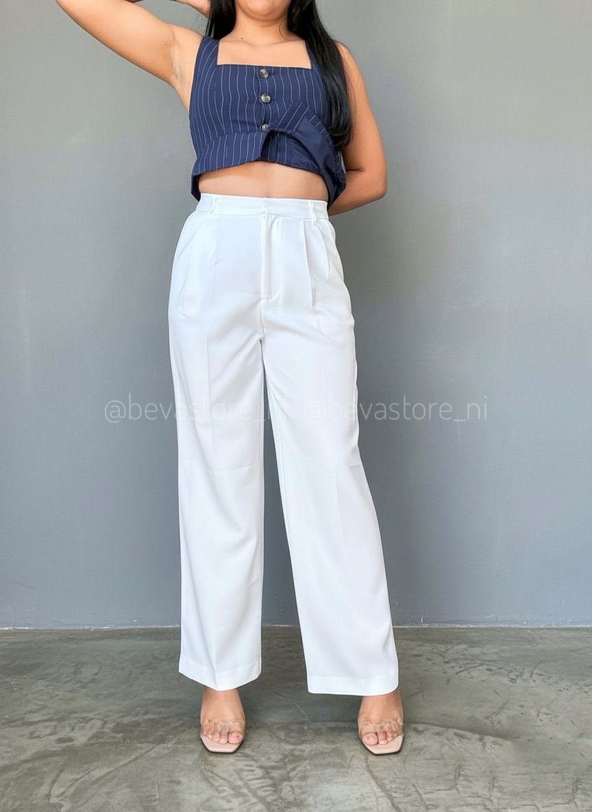 Pantalón blanco de vestir WIDE LEG