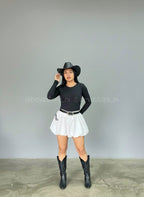 Looks BodySuit manga larga cuello redondo negro