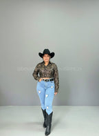 Blusa manga larga con brillos