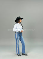 Looks camisa manga larga con brillos