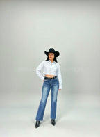 Looks camisa manga larga con brillos