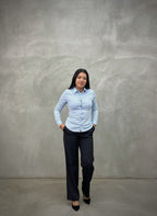 Looks de pantalón recto rayado