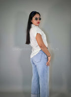 Blusa rayada maga corta