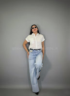 Blusa rayada maga corta