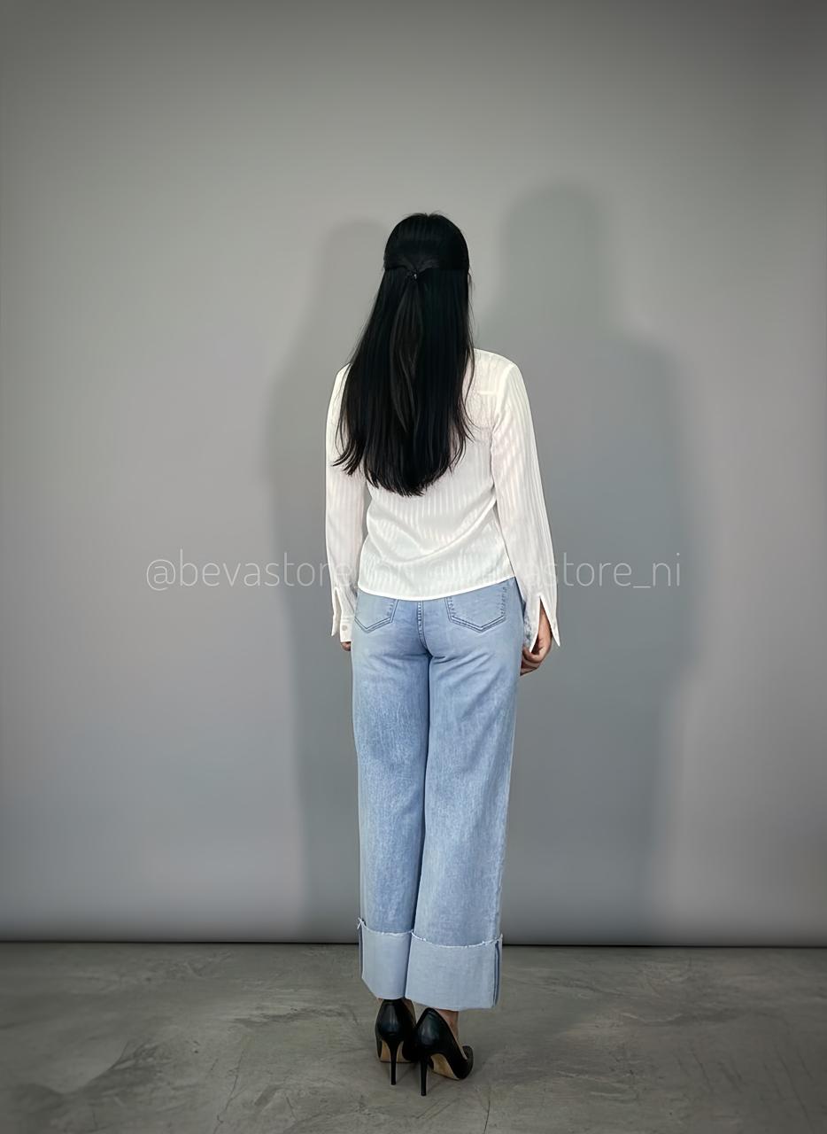 Blusa plisada de manga larga