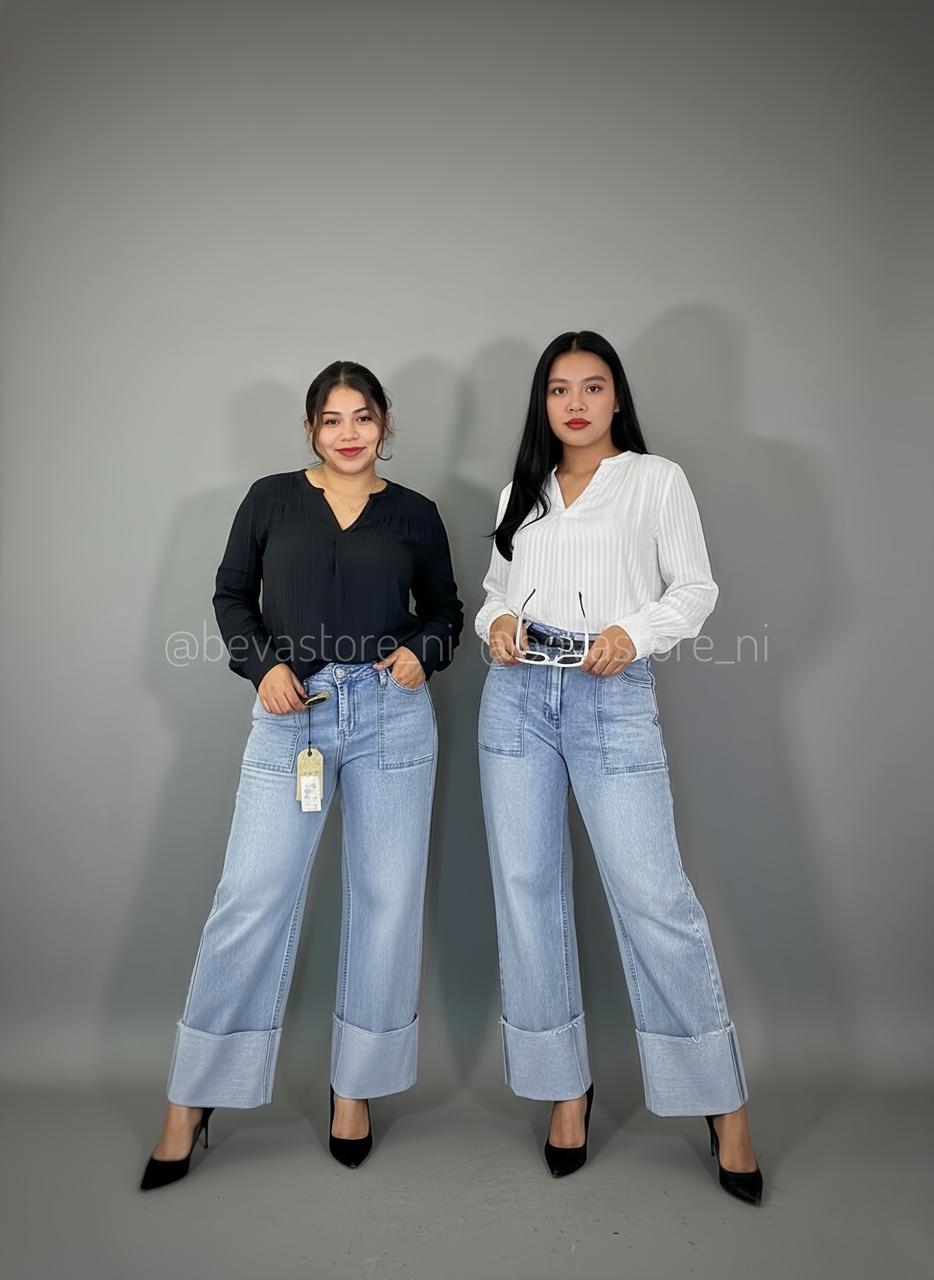 Looks blusa plisada manga larga