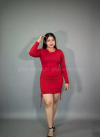 Vestido rojo manga larga