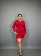 Vestido rojo manga larga