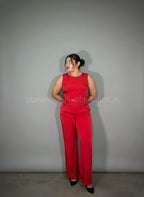 Conjunto bordado rojo
