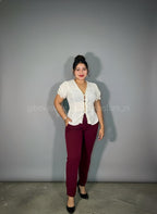 Looks blusa con mangas abullonadas blanca