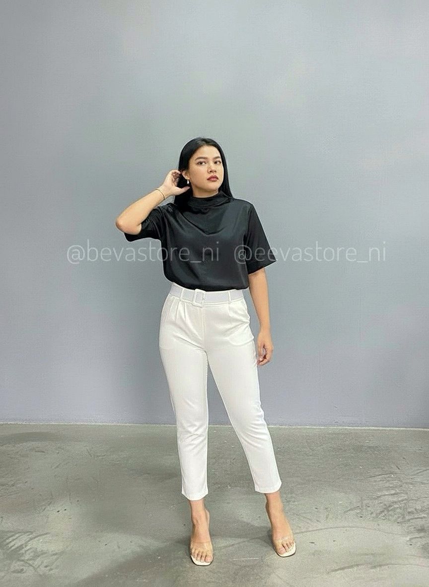 Looks pantalón blanco de vestir con faja