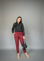 Camisa manga larga con rosa 3D