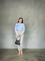 Camisa manga larga con rosa 3D