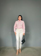 Camisa manga larga con rosa 3D